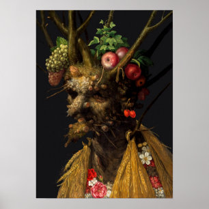 Poster Giuseppe Arcimboldo - Quatre saisons en une tête