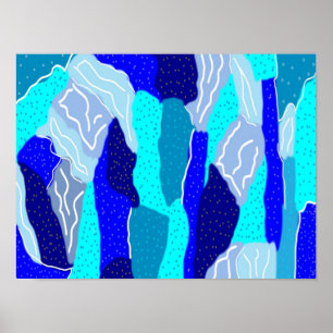 Poster Glace bleue et grise