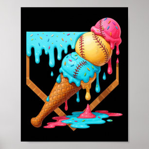 Poster Glace Bysebyll qui dégouline Drôle Bysebyll Homme 