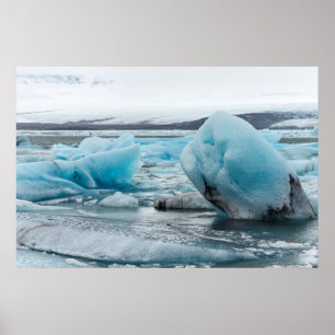 Poster Glace dans le lagon glaciaire Jokulsarlon