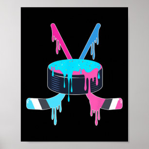Poster Glace de hockey crème glacée goutte paillettes gla