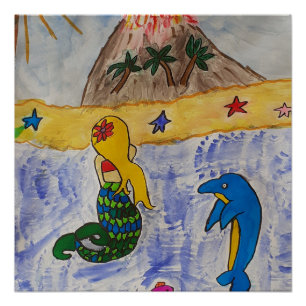 Poster glacé de l'île Mermaid