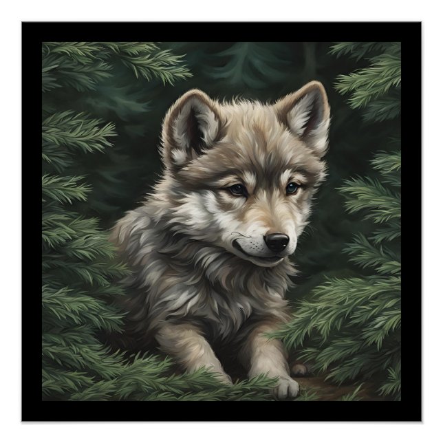 Poster glacé du loup de North Woods (Devant)