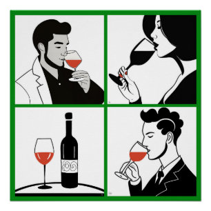 Poster glacé du Quartet de vin