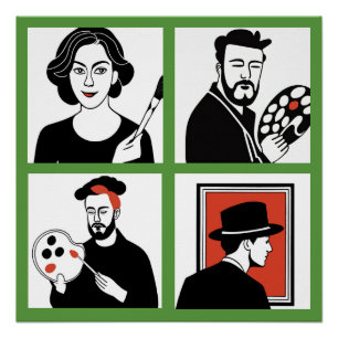 Poster glacé du Quartet des artistes