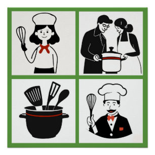 Poster glacé du Quatuor cuisine