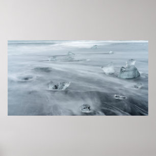 Poster Glace et eau sur une plage, île