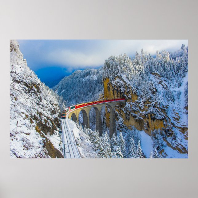 Poster Glace et neige | Express Bernina, Suisse (Devant)