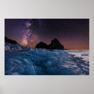 Poster Glace et neige   Lac Baïkal, Sibérie, Russie