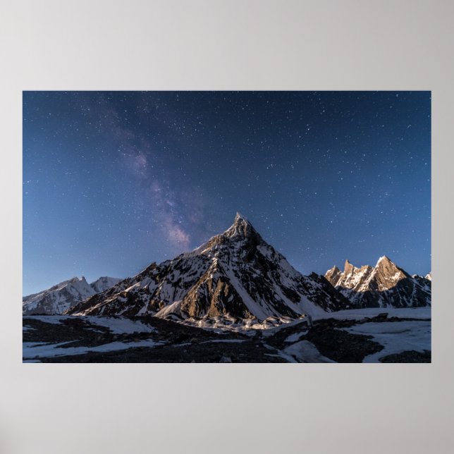 Poster Glace et neige | Voie Lactée Glacier Baltoro, Paki (Devant)
