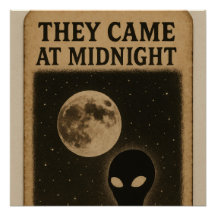 Poster glacé Ils sont venus à minuit - Alien rétro