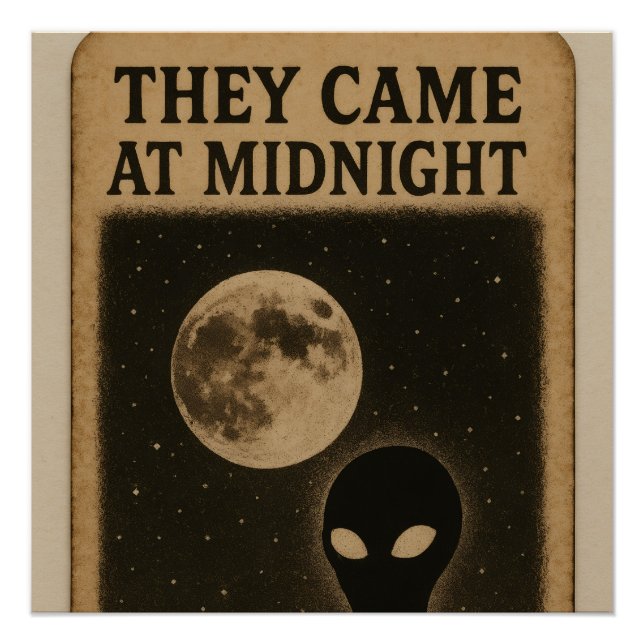 Poster glacé Ils sont venus à minuit - Alien rétro (Devant)