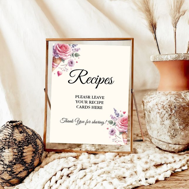 Poster Glace pastel Laissez vos recettes enterrement de v (Créateur téléchargé)