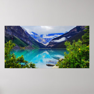 Poster Glacial Lake Louise Alberta Canada Montagnes Roche
