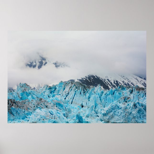 Poster Glacier Hubbard d'un navire en Alaska (Devant)