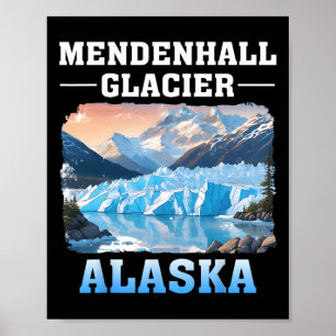 Poster Glacier Mendenhall Alaska Randonnée Camping Extéri