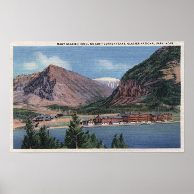 Poster Glacier National Park, MT - Hôtel de Glacier (Devant)