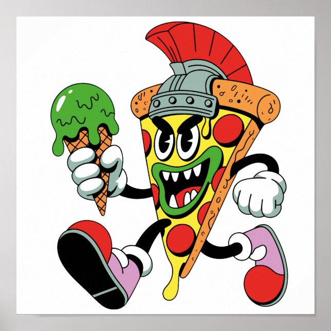 Poster Gladiator Pizza Slice Italien Brainrot (Devant)