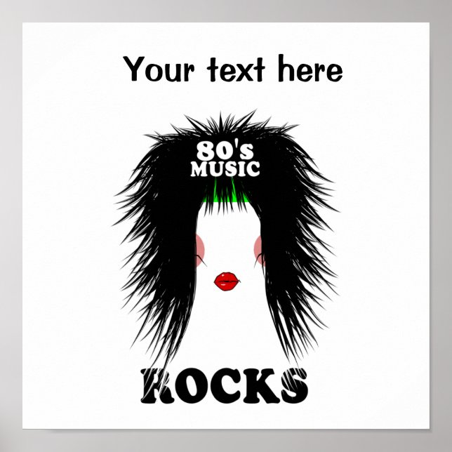 Poster Glam metal Eighties music rocks (Devant)