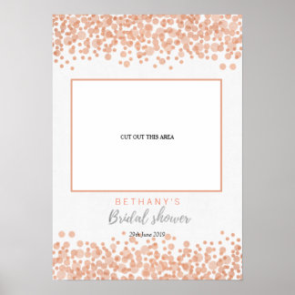 Poster Glam Pink Bubbles Fête des mariées Couper Photo Bo