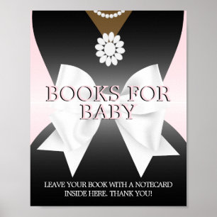 Poster Glam rose Tiffany Baby showers Livres pour bébé si