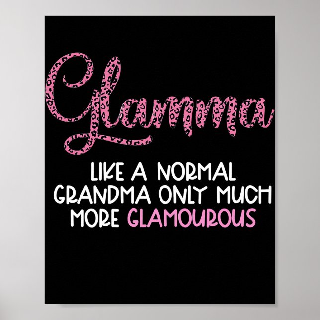 Poster Glamma de femme Glam ma s Grand-mère Leopard tenda (Devant)