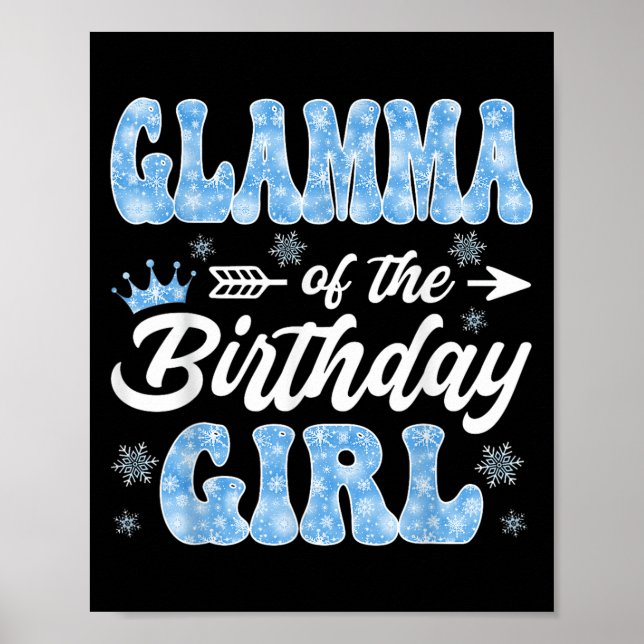 Poster Glamma De Fille D'Anniversaire Snowflakes Winter C (Devant)