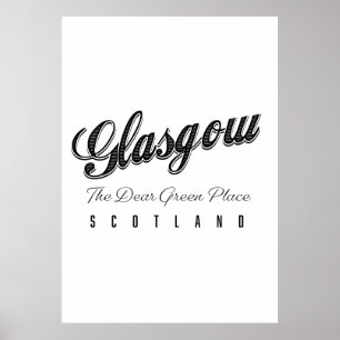 Poster Glasgow Écosse "L'endroit vert cher"