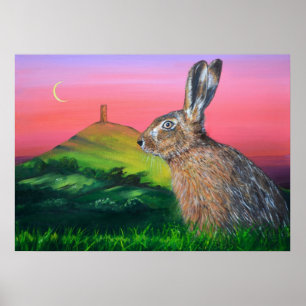 Poster Glastonbury hare