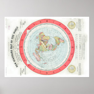 Poster Gleason's NEW STANDARD MAP OF THE WORLD - High Rez