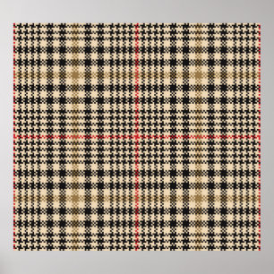 Poster Glen Check Plaid Pixel Art
