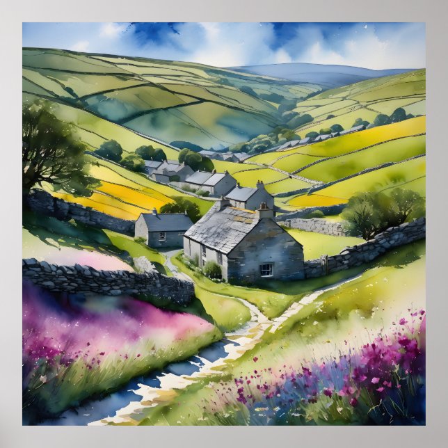 Poster "Glen Garlands" Paysage Yorkshire Dales Scène (Devant)