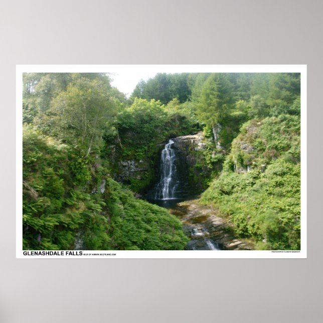 Poster Glenashdale Falls, Île d'Arran, Écosse (Devant)