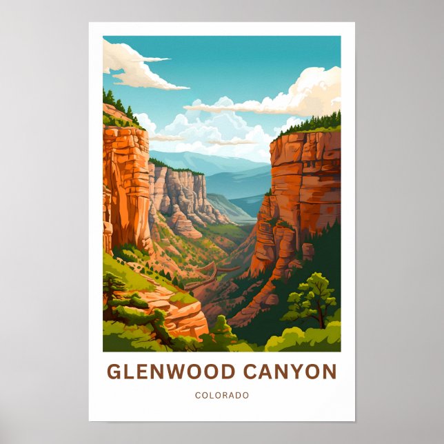 Poster Glenwood Canyon Colorado Travel Imprimer (Devant)