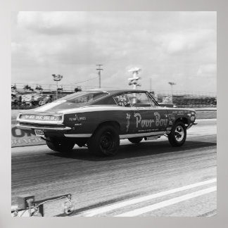 Poster Glisser Mopar vintage - Cuda - Pauvre garçon