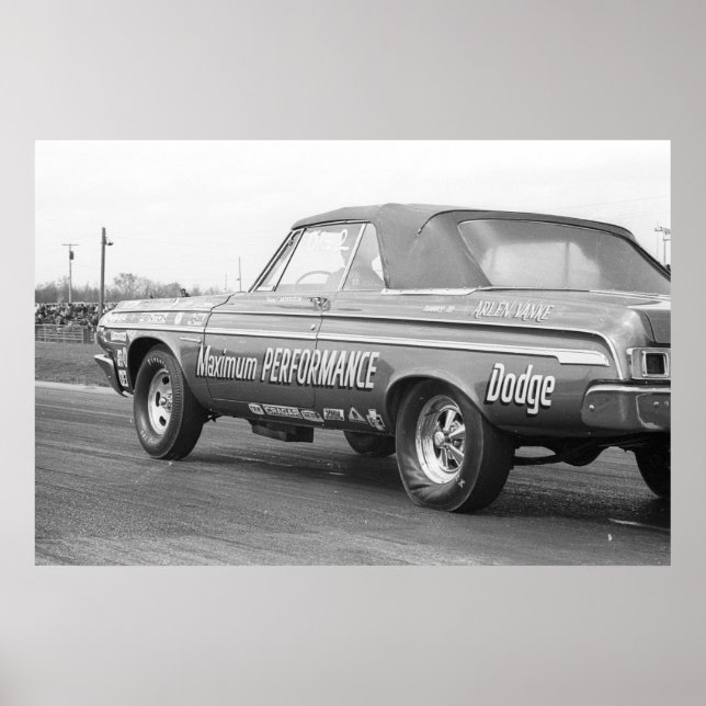 Poster Glisser vintage - Performance maximale Dodge 1964 (Devant)