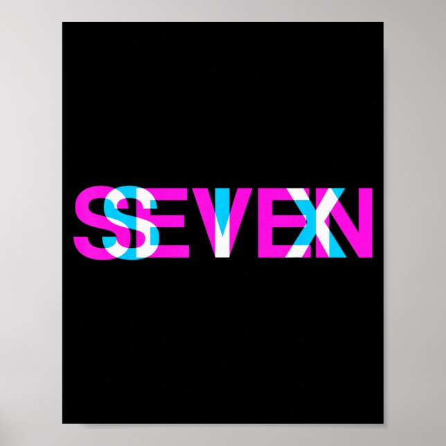 Poster Glitch Optical Illusion Six Seven 6 7 Meme Gen Alp (Devant)