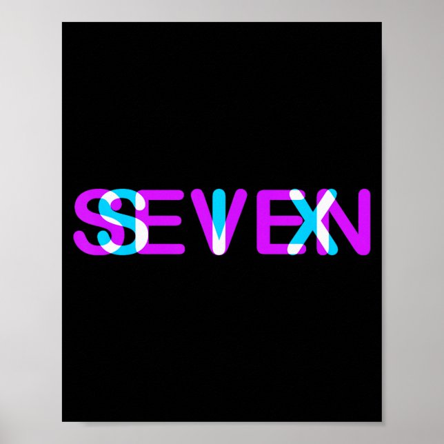 Poster Glitch Optical Illusion Six Seven 6 7 Meme Gen Alp (Devant)