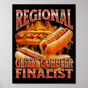 Poster Glizzy Gobbler Drôle Wiener Hot Dog Meme Bootleg G