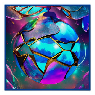 Poster Globe de l'Iridescente spatiale