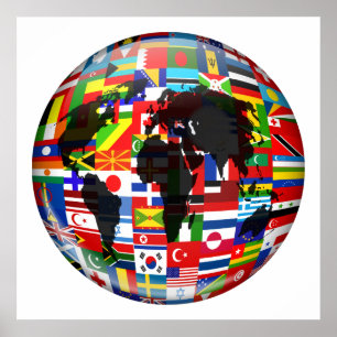 Poster Globe du drapeau