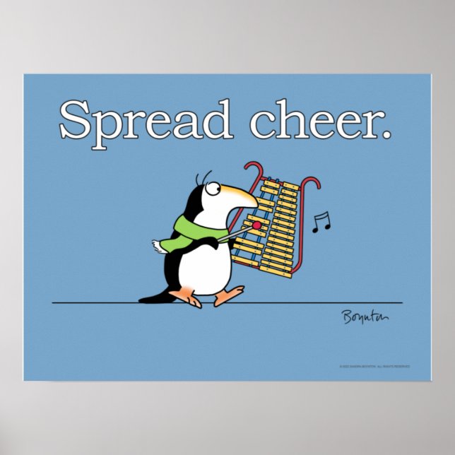 Poster GLOCKENSPIEL PENGUIN "Spread Cheer" Sandra Boynton (Devant)