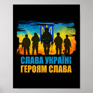 Poster Gloire à l'Ukraine Gloire aux héros Gloire
