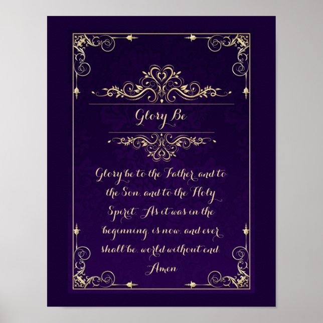 Poster Glory Be Catholic Prier Christian (Devant)