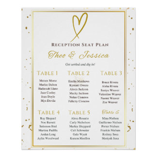 Poster Glossy We Do White and Gold Seating Plan