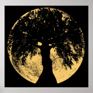 Poster Glowees Lune Déesse chêne de chêne