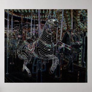 Poster Glowing Zebra