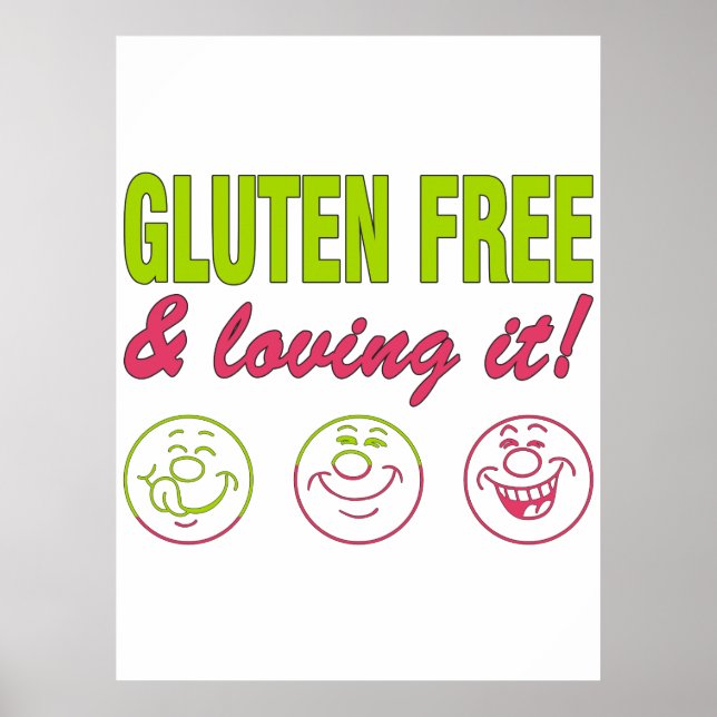 Poster Gluten Free & Love it! Gluten Allergie Celiac (Devant)