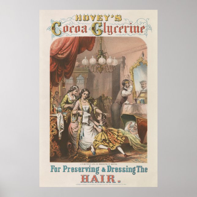 Poster Glycérine de cacao de Hovey, vers 1860 (Devant)