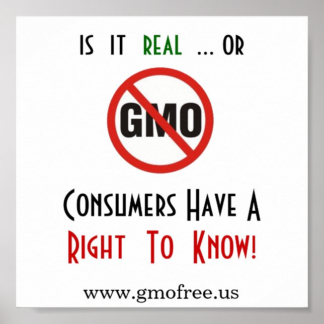 Poster - GMO, Right to Know (Front)